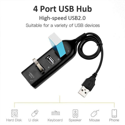 Multi USB Hub 4 Port High Speed Slim Compact Expansion Smart Splitter OZ AU - Aimall