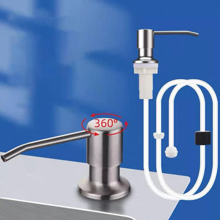Stainless Steel Sink Soap Dispenser Extension Tube Kit Kitchen Sink Pumps Hand - Aimall