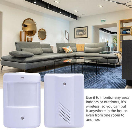 RESTAURANT SHOP DOOR ENTRY WIRELESS PIR MOTION SENSOR DOOR CHIME DOOR BELL ALARM - Aimall