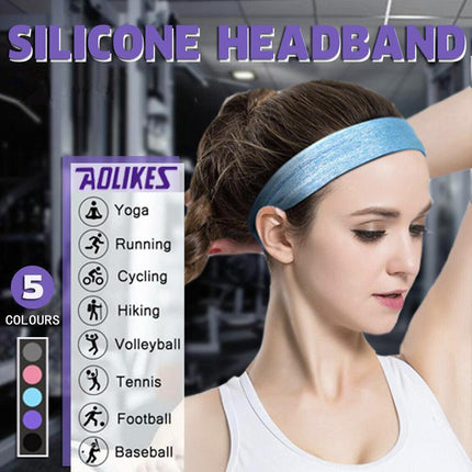 AOLIKES Breathable Silicone Anti-slip Hair Band Fitness Sports Running Headband - Aimall
