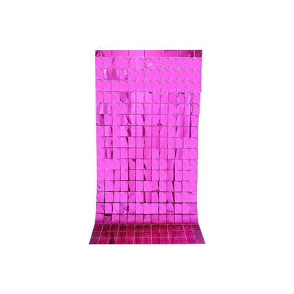 Rectangle Tinsel Curtain Shimmer Wall Backdrop 2m Length Party Decoration Sequin - Aimall