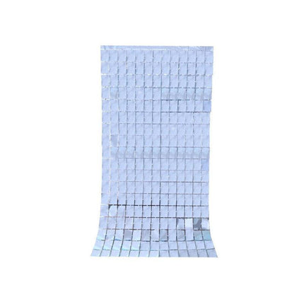 Rectangle Tinsel Curtain Shimmer Wall Backdrop 2m Length Party Decoration Sequin - Aimall