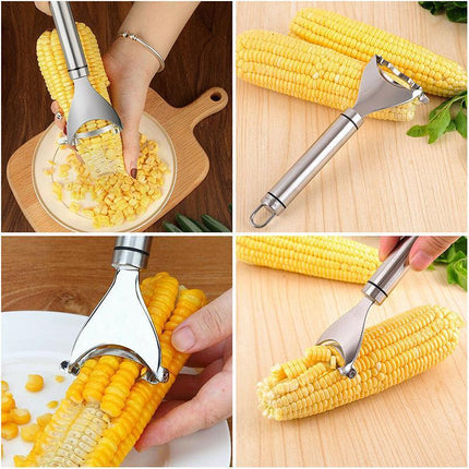 One-Step Corn Peeler Thresher Tools Kitchen Cob Kerneler Cutter Stripper Remov~ - Aimall