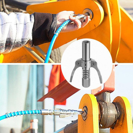 Grease Tool Coupler Heavy-Duty Quick Lock Double Handle Leak-Free Grease Gun HG - Aimall