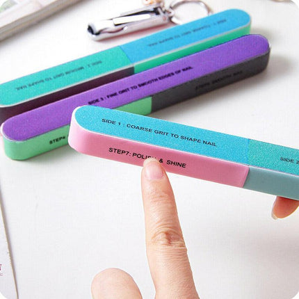 7 Way Professional Natural Nail File Straight Buffer Sanding Manicure Tools AU - Aimall