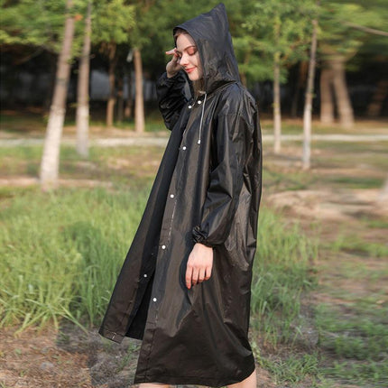 Waterproof Raincoat Jacket Mens Womens Long Hooded Rainwear EVA Rain Coat AU - Aimall