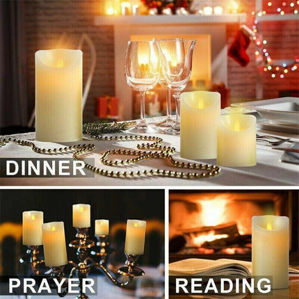 3X Flameless LED Candle WarmWhite Moving Dancing Wick Electic Candles Weding AU - Aimall