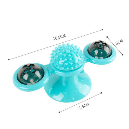 Windmill Pet Cat Treat Food Dispenser Toys Slow Feeder Puzzle Interactive Toys - Aimall