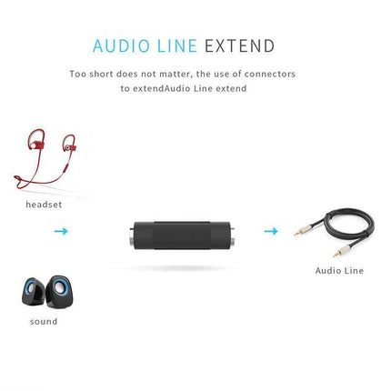 1-10 AUX 3.5mm Female to Female Joiner Stereo Audio Adapter Extension Connector - Aimall