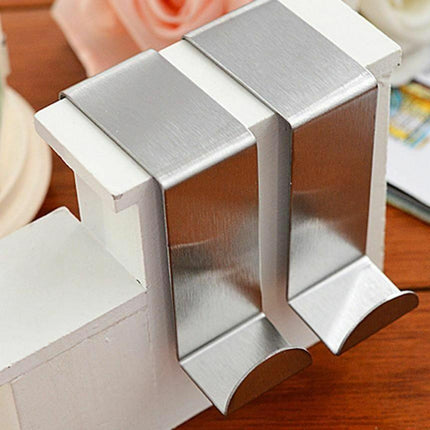 4x/6x Over Door Hooks Hanger Holder Stainless Steel Cabinet Organizer Clothes AU - Aimall