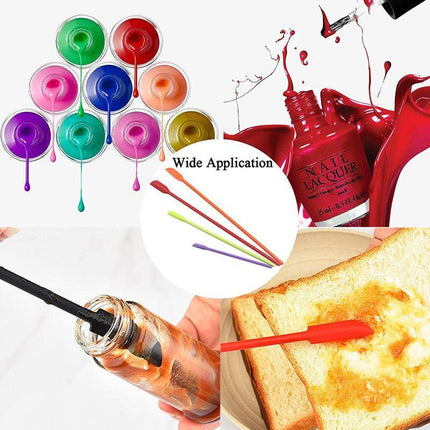 4x Silicone Mini Spatula Jar Scraper Scoop Tip Long Spatula Cosmetic Bottle B8A3 - Aimall