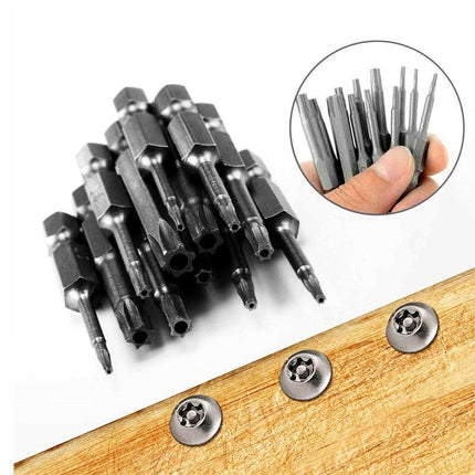 Torx Head Magnetic Screw Driver Bit Set 12pc Hex Shank Impact Power Tamper Proof - Aimall