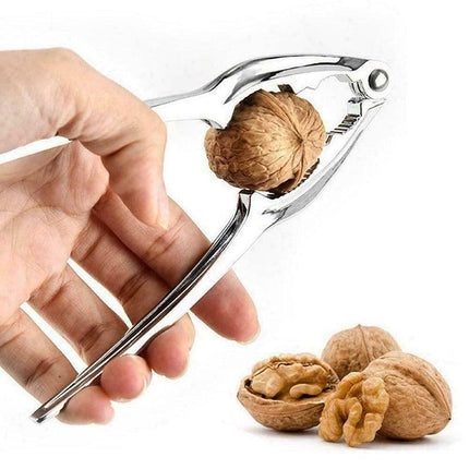 Nut Cracker Plier Metal Sheller Opener Walnut Almond Chrome Kitchen NutCracker - Aimall