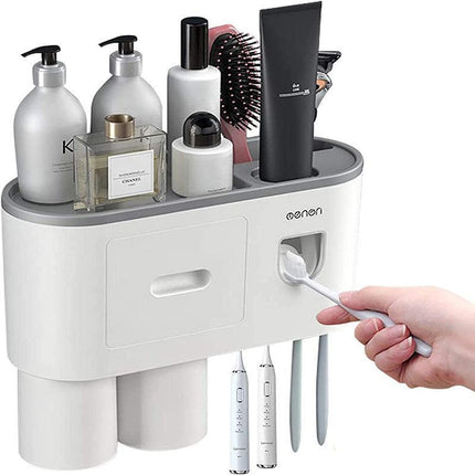 Multifunctional Toothbrush Holder Handfree Automatic Toothpaste Dispenser Set AU - Aimall