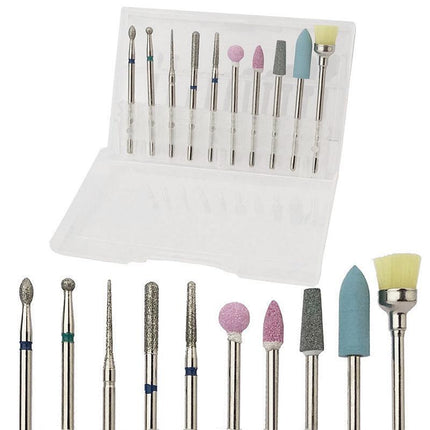 10PCS Diamond Nail Drill Bits Electric Nail Drill Machine Manicure Pedicure Tool - Aimall