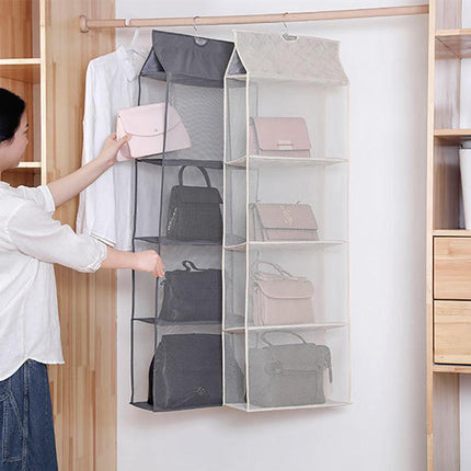 Bag Storage Holder Wardrobe Closet Hanging Handbag Organizer 2/3/4 Pockets Shelf - Aimall