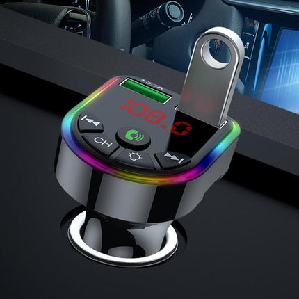Car FM Transmitter Bluetooth Radio MP3 Player Music RGB Light Charger Kit USB - Aimall