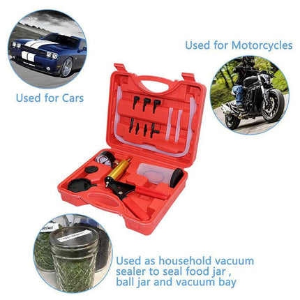 Hand-Held Brake Bleeder Tester Set Bleed Kit Car Motorbike Bleeding Vacuum Pump - Aimall