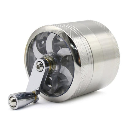 4-layer Smoke Grinder Aluminum Herb Grinders Hand Crank Herbal Tobacco Grinders - Aimall