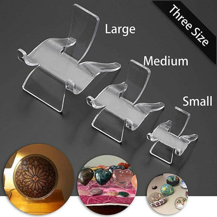 10Pcs Acrylic Specimen Geodes Supporting Base Mineral Stand Display Holder Easel - Aimall