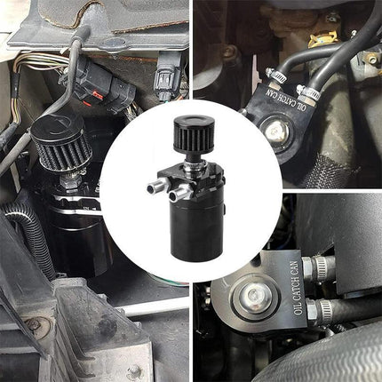 Oil Catch Breather Can Kit Universal Petrol Filter Baffled Diesel Reservoir Tank - Aimall