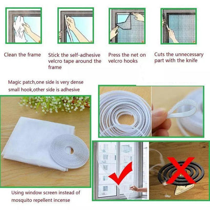 Insect Mesh Window Curtain Wasp Mosquito Bug Netting Cover Kit Fly Screen Net AU - Aimall