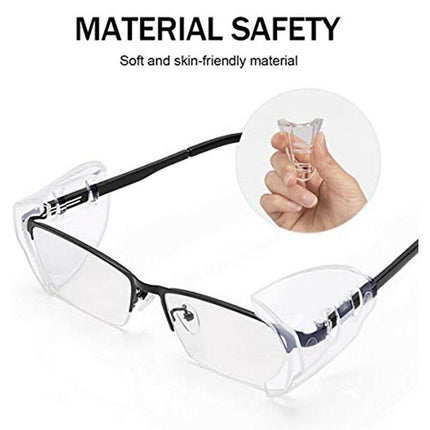 4 Pairs Clear Eye Goggles Side Shields Protection Universal Flexible For Glasses - Aimall