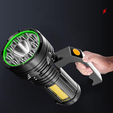 Robust USB Rechargeable LED Flashlight in use.