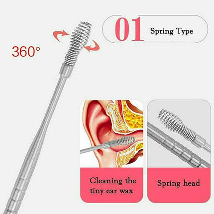 6Pcs Stainless Steel Ear Pick Curette Wax Cleaner Earpick Remover Earwax Removal Aimall