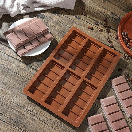 Chocolate Mould Bar Break Apart Choc Block Ice Tray Silicone Cake Bake Cook Mold - Aimall