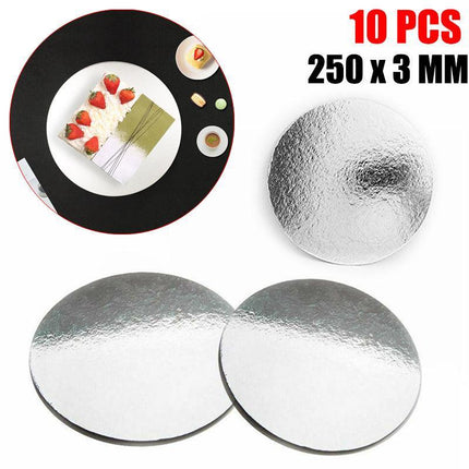 Cake Board Silver Rd 10"-Cake Cupcake Cardboard Window Sweets Boxes Muffin Cases Aimall