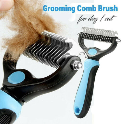 Dog Pet Cat Grooming Comb Brush Undercoat Rake Dematting Deshedding Trimmer Tool - Aimall