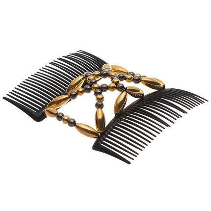 Beaded Stretchy Easy Magic Hair Comb Elastic Double Hair Clip Hair Accessories - Aimall