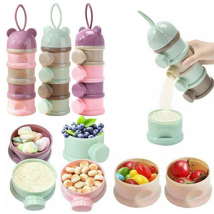 4 Layers Baby Milk Powder Feeding Case Box Formula Dispenser Food Container - Aimall
