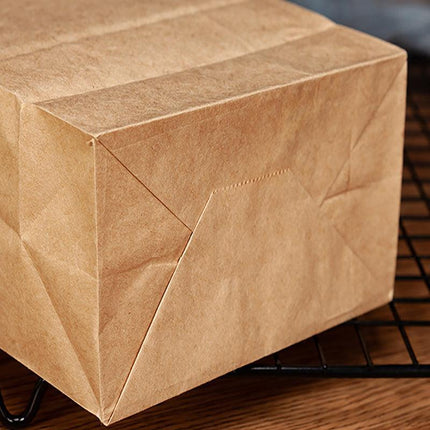 Brown Kraft Paper Bags Take Away Food Lolly Grocery Buffet Craft Gift Market Bag - Aimall