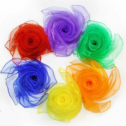 12pcs Gradient Juggling Silk Dance Magic Tricks Dancing Props Scarves Chiffon AU - Aimall