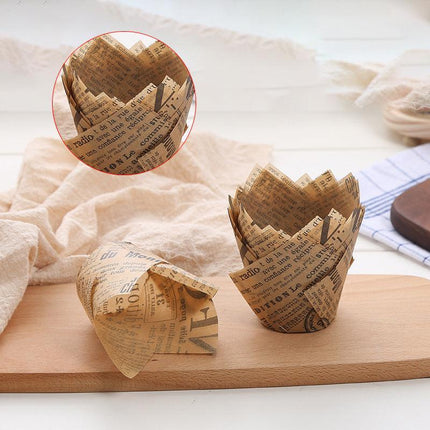 CAFE STYLE MUFFIN CASES WRAPPERS LINERS CUPS NEWSPRINT P50 300/PC - PATTY PANS - Aimall
