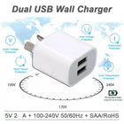 5V2A Dual USB Wall Charger AU PLUG Power Adapter Cable For iPhone 678 X 11 iPad - Aimall