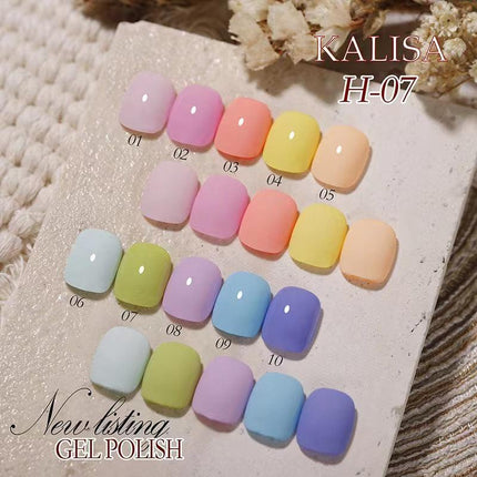 KALISA 10Pcs Gel Nail Set Gel Nail Polish Kit Glitter Soak Off UV Varnish 15ml - Aimall