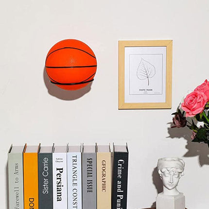 Wall Mounted Ball Rack Holder Basketball Football Hoop Display Save Space Stand - Aimall