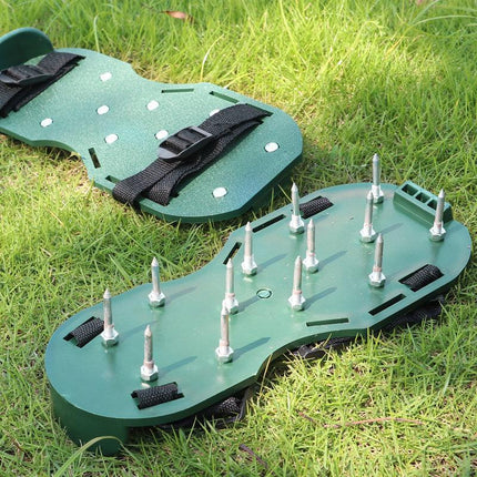 Garden Lawn Aerator Spike Spiked 1 Pair Shoes Triple Bulk Stramps Seeding Farm - Aimall