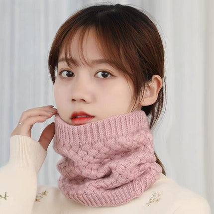 Neck Warmer Tube Winter Knitted Scarf Thermal Fleece Thicken Chunky Unisex Snood - Aimall