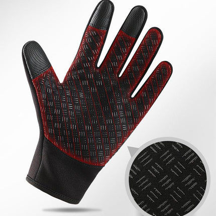 Bike Cycling Gloves Touch Waterproof Full Finger Winter Fitness Delivery Warehou - Aimall