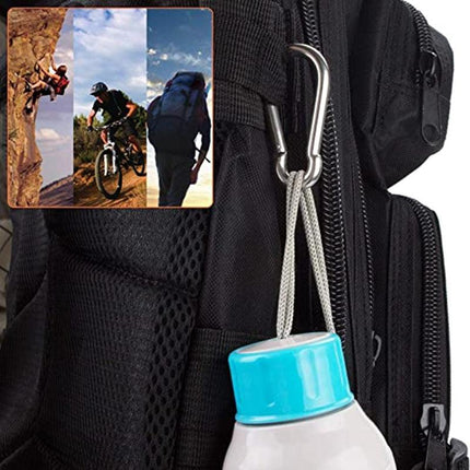 10PCS Stainless Steel Snap Hook Carabiner Ring Screw Keychain Clip for Camping - Aimall