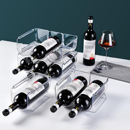 Fridge Organiser Wine Beer Stacking Bottle Rack Kitchen Space Saving Can Holder - Aimall