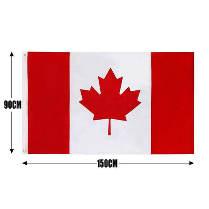 Large Canadian Canada Flag CAN Heavy Duty Outdoor 90 X 150 CM - 3ft x 5ft AU - Aimall