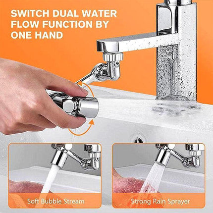 Faucet Extender Universal Rotate Robotic Arm Tap 1080 Swivel Spray Extension - Aimall
