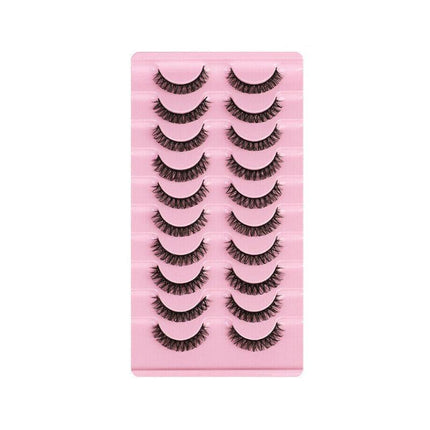 10Pairs Russian Style Strip Lashes D Curl Mink False Eyelashes Full Curled AU - Aimall