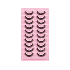 10Pairs Russian Style Strip Lashes D Curl Mink False Eyelashes Full Curled AU - Aimall