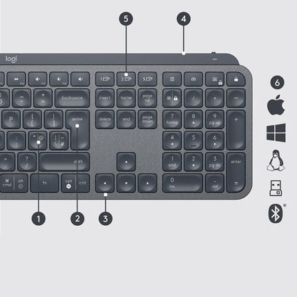 Logitech Mx Keys Advanced Wireless Illuminated Keyboard Ultra-Fluid Typing Au Aimall
